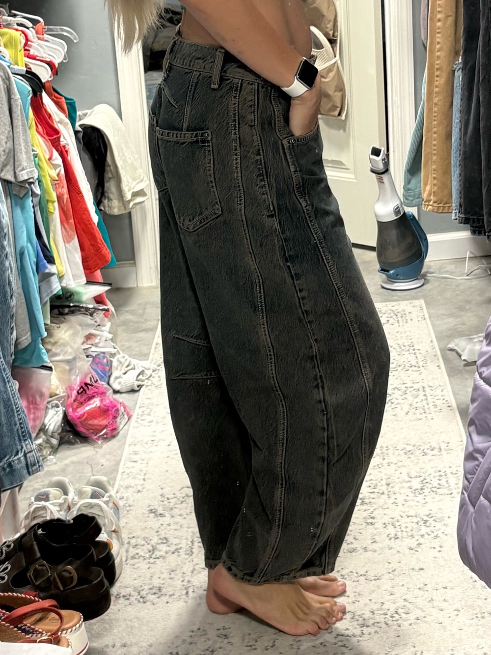 Free People We The Free Good Luck Mid-Rise Barrel Jeans - Picture 5 of 8